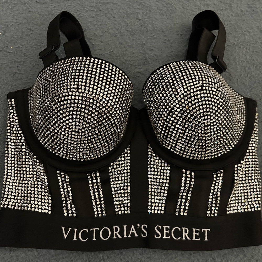 Balmain Silver Rhinestone Embellished Bra - Picture 5 of 6